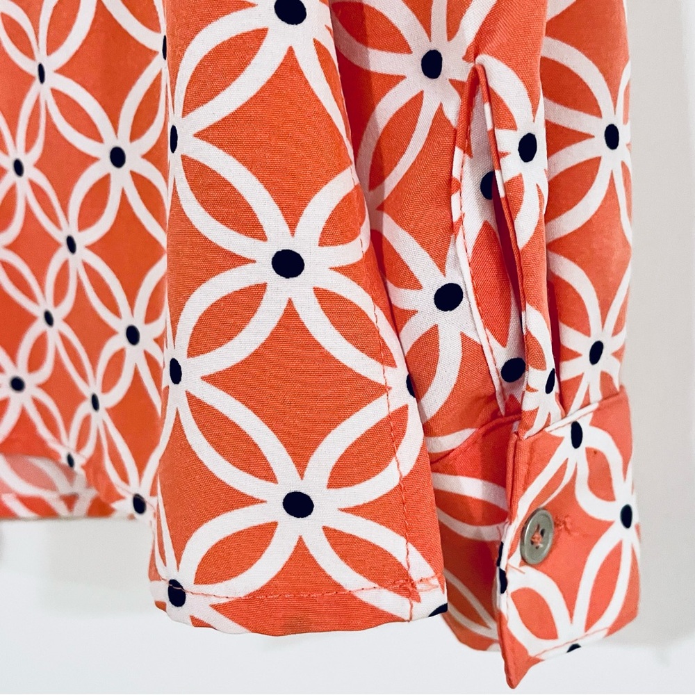 Notations Orange Geometric Patterned Shirt Size S… - image 4